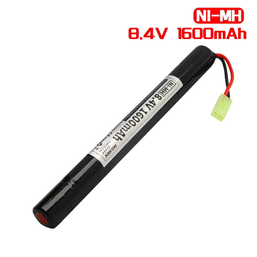 بطارية Ni-MH 8.4 فولت 1600 مللي أمبير في الساعة مع موصل تاميا صغير لبنادق الادسنس Cyma AK47 AEG'S rosman Pulse R76 بطارية 8.4 فولت 1600 مللي أمبير في الساعة