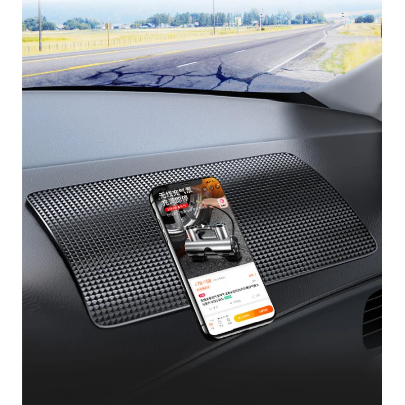 Universal PU Silicone Car Anti Slip Mat Heat Resistant Dashboard Non-Slip Pad Phone Holder Auto Interior Storage Ornament Mat