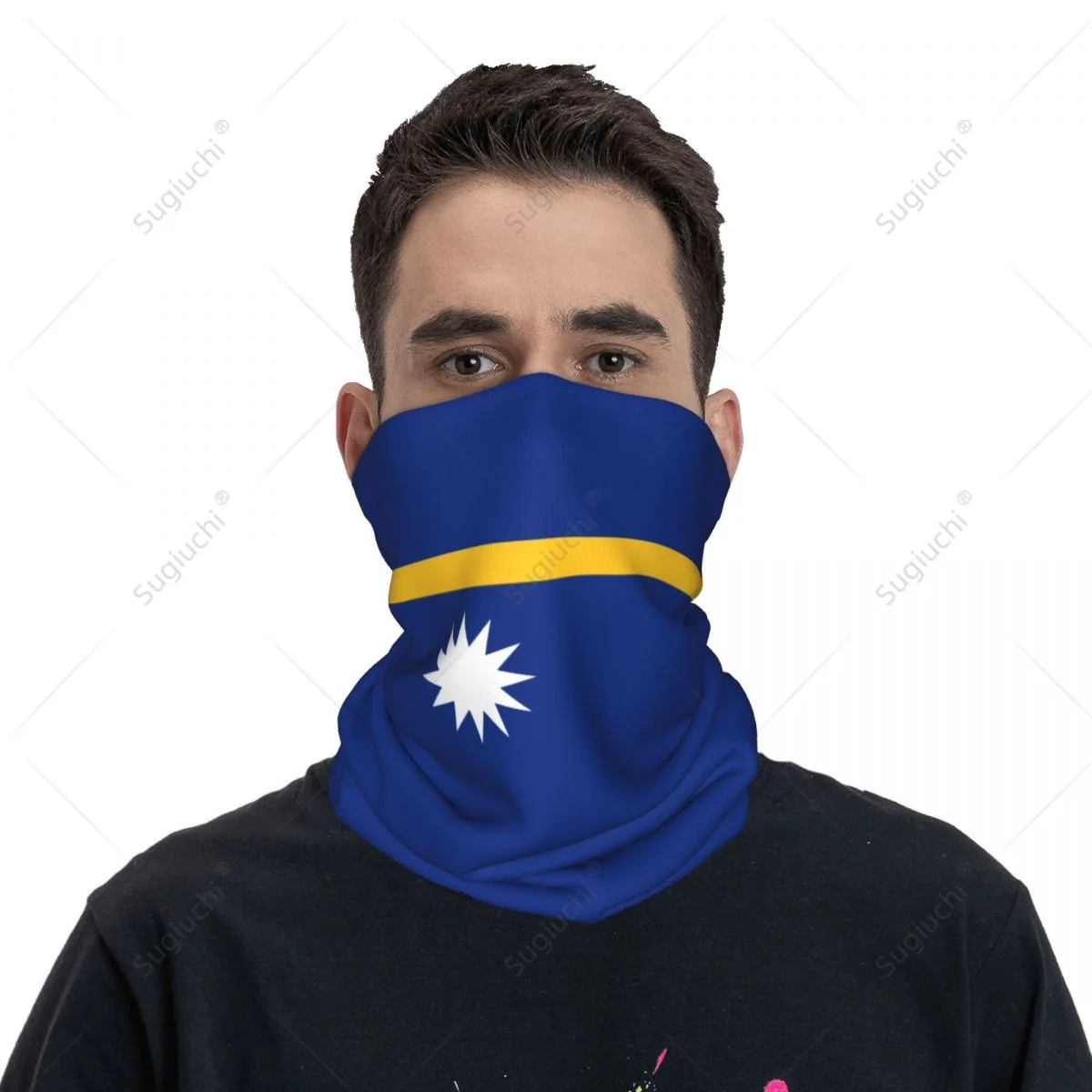 Unisex Nauru Flag Neckerchief Scarf Neck Face Mask Scarves Neck Warmer Seamless Bandana Headwear Cycling Hiking