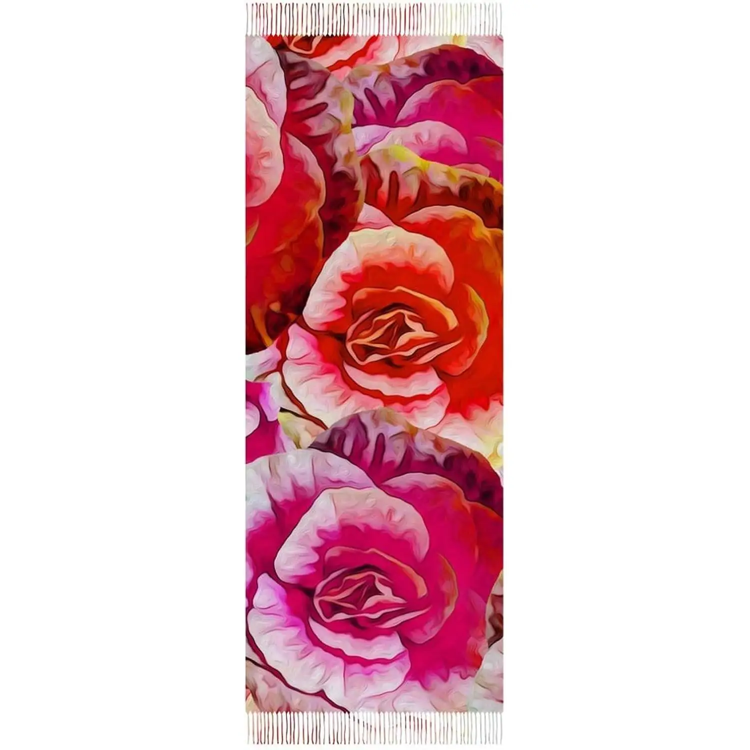 

Shawls Tassel Wraps Warm Soft Winter Lightweight Cashmere Long Scarf for Women Gifts Daily Travel Office Begonias Flowers Print