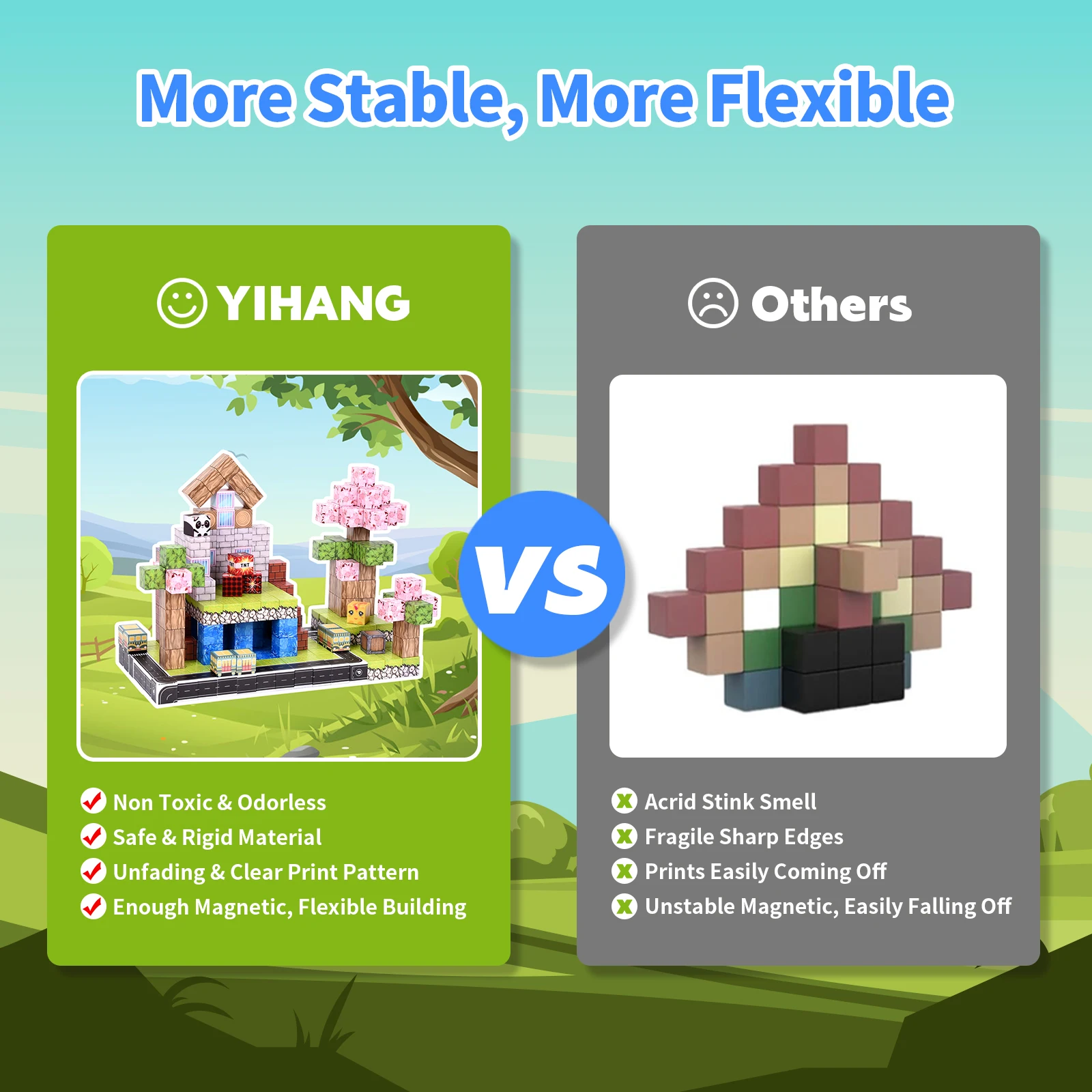 100 stuks aangepaste serie magnetische bouwstenen. Praat rijke kleuren, ze kunnen gemakkelijk worden geadsorbeerd en vrij worden gemonteerd, die hel