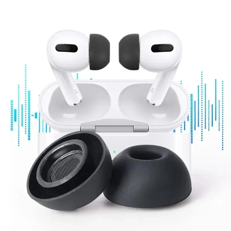 Tappi per le orecchie in-Ear di ricambio per Apple AirPods Pro 1st 2nd Protector per auricolari Soft Silicone Eartip auricolari Cap S/M/L nero