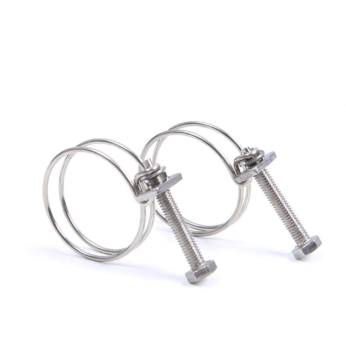 201 Stainless Steel Wire Pipe Clamp / Double Wire Clamp Holding Clamp