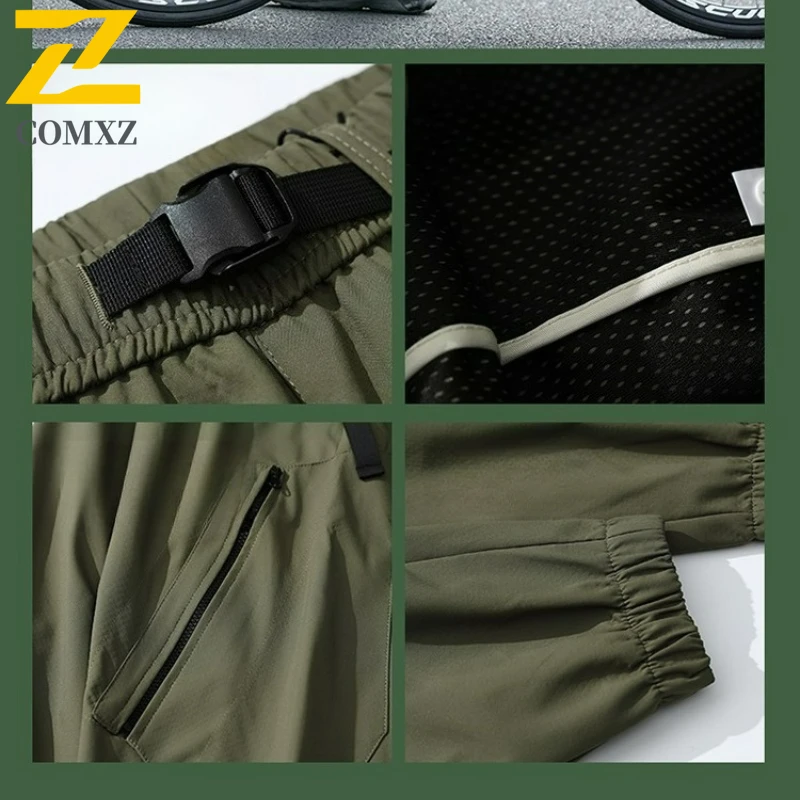 Men Vintage Utility Pants 2025 Autumn Relaxed Lightweight Streetwear Trousers Cycling Urban Style Fashion Breathable Cargo Pants