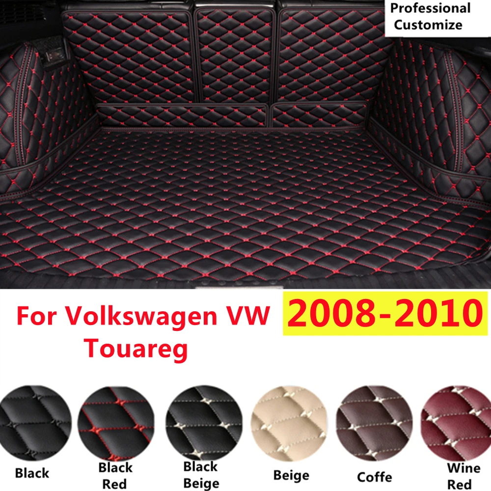 

SJ Full Set Custom Fit For Volkswagen VW Touareg 2010 2009 2008 Auto Fittings Car Trunk Mat Tail Boot Tray Liner XPE Leather