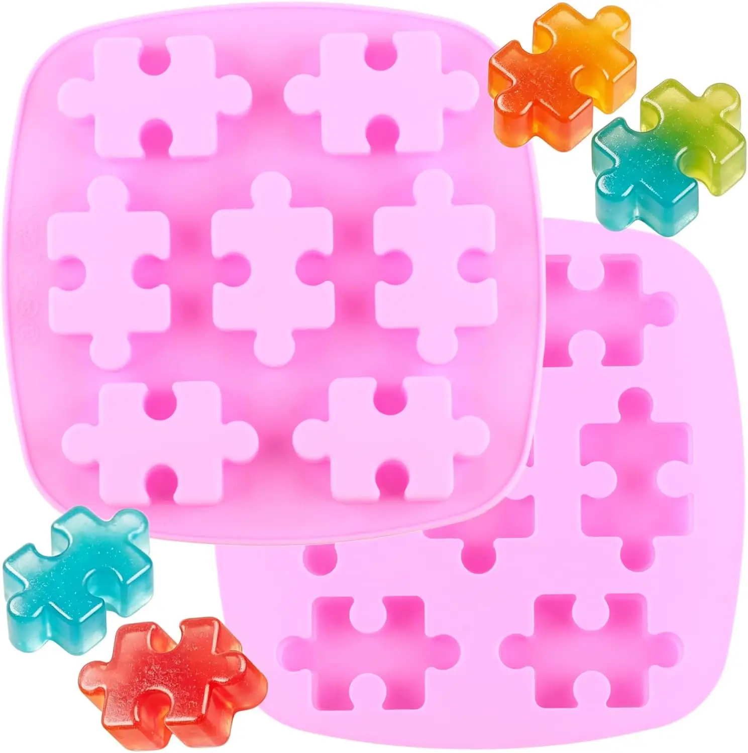 1pc Creative puzzle shaped silicone mold, perfect for cakes, desserts, jellies, ice cubes, baking tools, etc