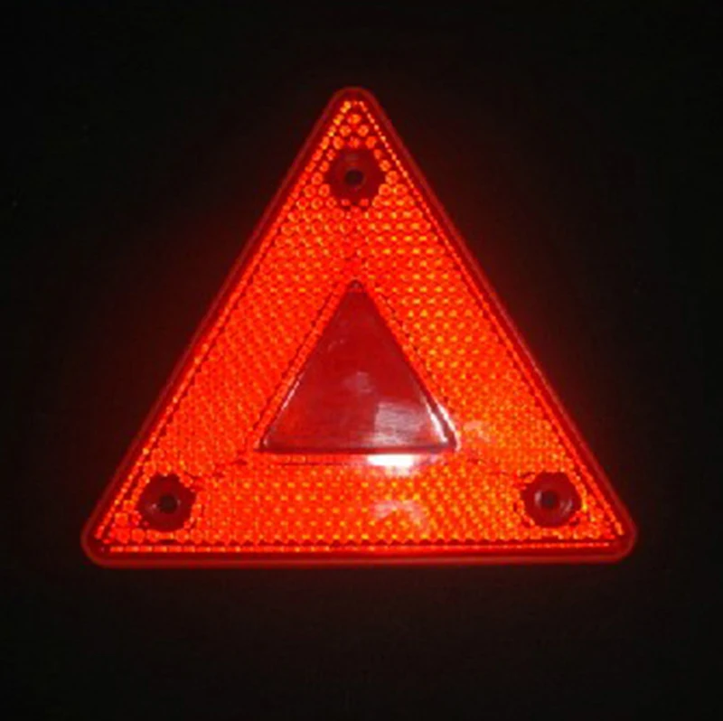 2pcs Triangle Warning Reflector Safety Reflective Sign Board Rear Truck Stop Warning Light High Visibility Auto Emergency Sign