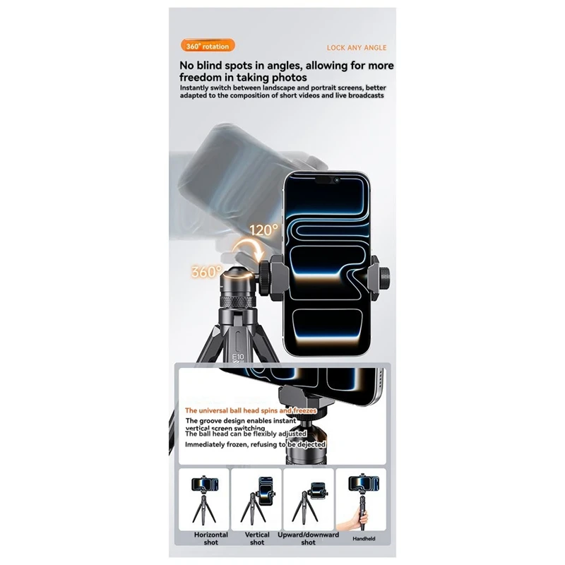 

Phone Tripod Stand with Phone Clip for Smartphone Aluminium Smartphone Mini Tripod Pocket Cell Phone Stand Universal