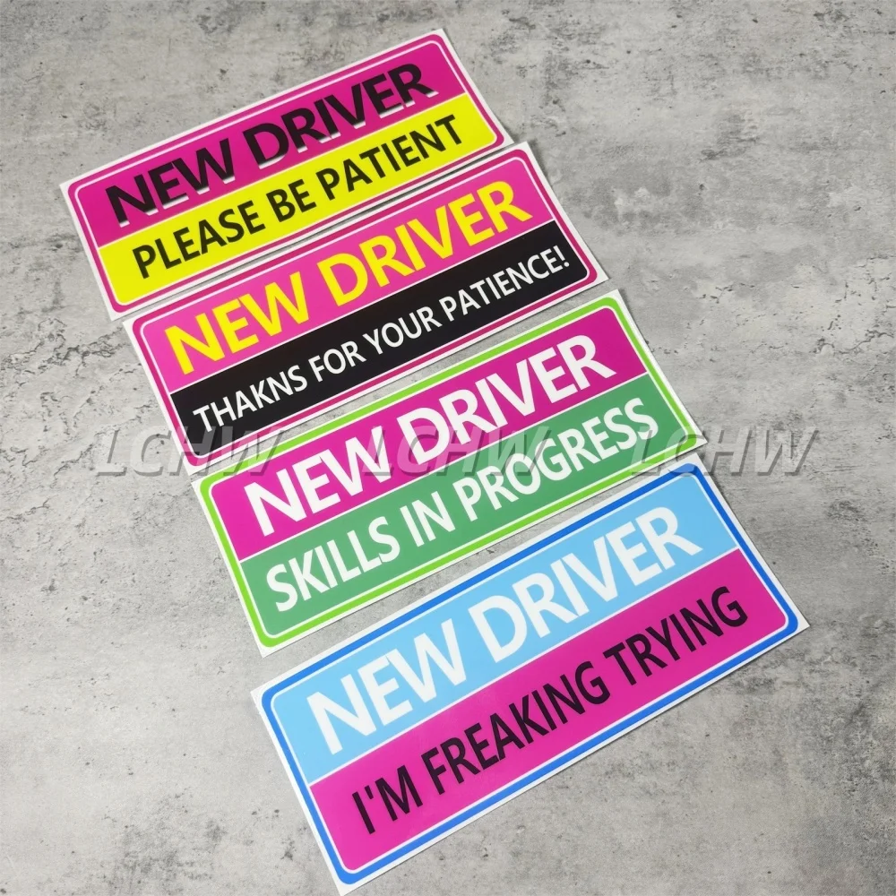 Funny New Driver Warning Vinyl Stickers, Matte Waterproof Removable Decals for Car Rear Window SUV Van Exterior Decoration