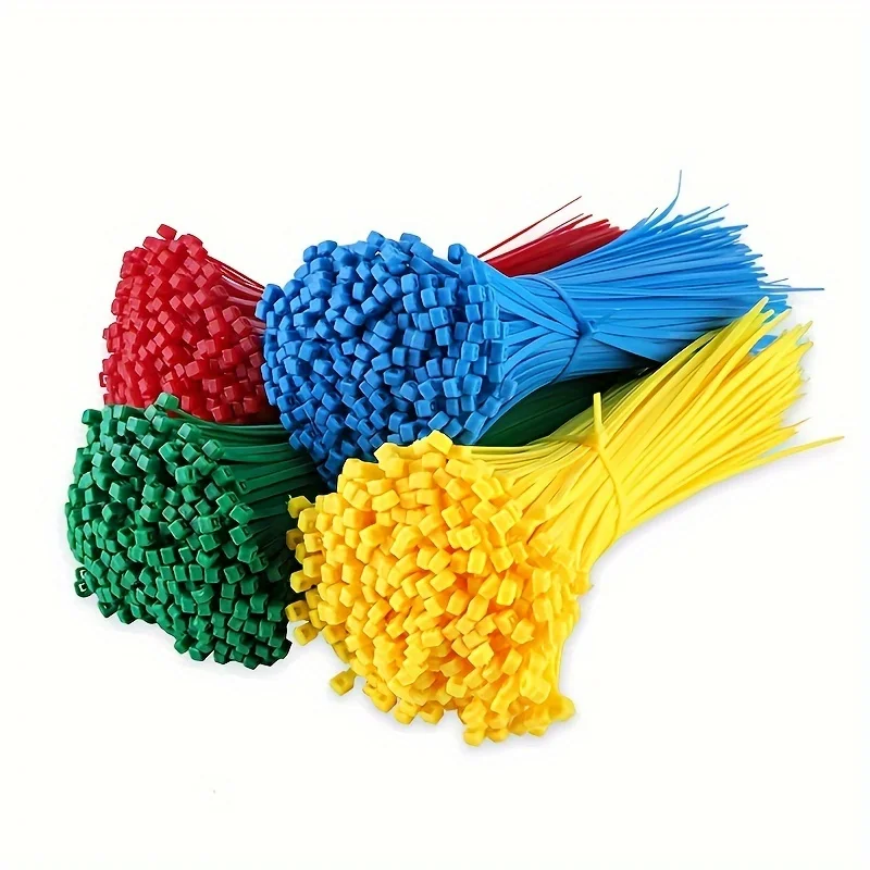 

100pcs Plastic Colorful Self-locking Nylon Cable Ties Organizer Cables Wires Gardening DIY Project Home Office Workshop Reusable