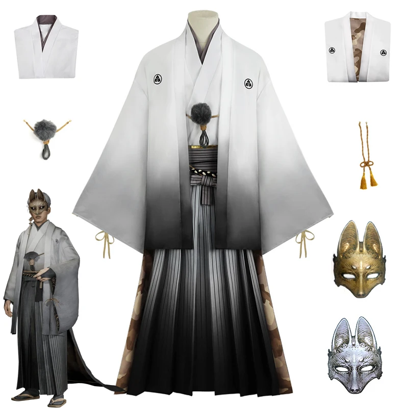 

Silent Hill F Kotoyuki Tsuneki Cosplay Costume Fox Kotoyuki Mask Clothing Man Traditional Japanese Kimono Long Dress Halloween