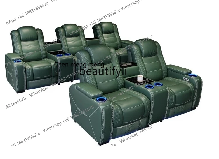 X  Luxury home theater sofa headrest electric function film and television audio and video room leather sofa double electric