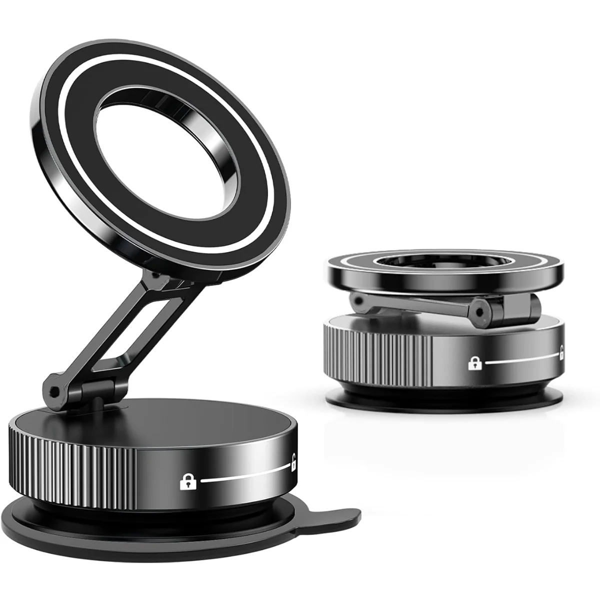 

Adjustable Foldable Vacuum Magnetic Phone Holder – N52 Magnet, 360° Rotatable, Suction Mount for Car, Bathroom, Desk & Gym, Stro