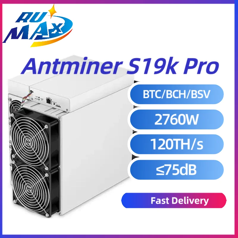 Novo bitmain antminer s19k pro 120th/s btc mineiro 2760w sha 256 bitcoin asic mineiro que s19 pro s17 pro t17 s19 whatsminer m21s