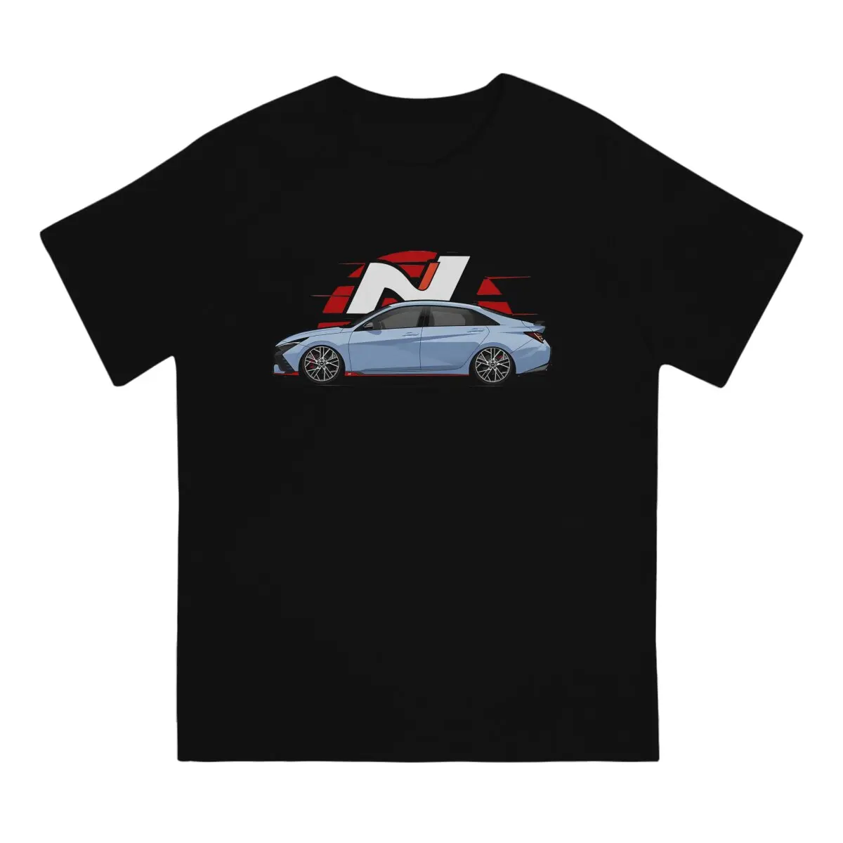 N Racing Creative TShirt for Men I30n Sedan Elantra N Side View Round Collar Basic T Shirt Hip Hop Gift Clothes OutdoorWear