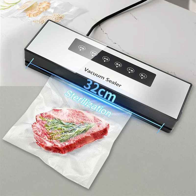 

32cm Vacuum Sealer for Food Strong Suction Compact Stainless Steel Kitchen Household Vacuum Sealer Machine