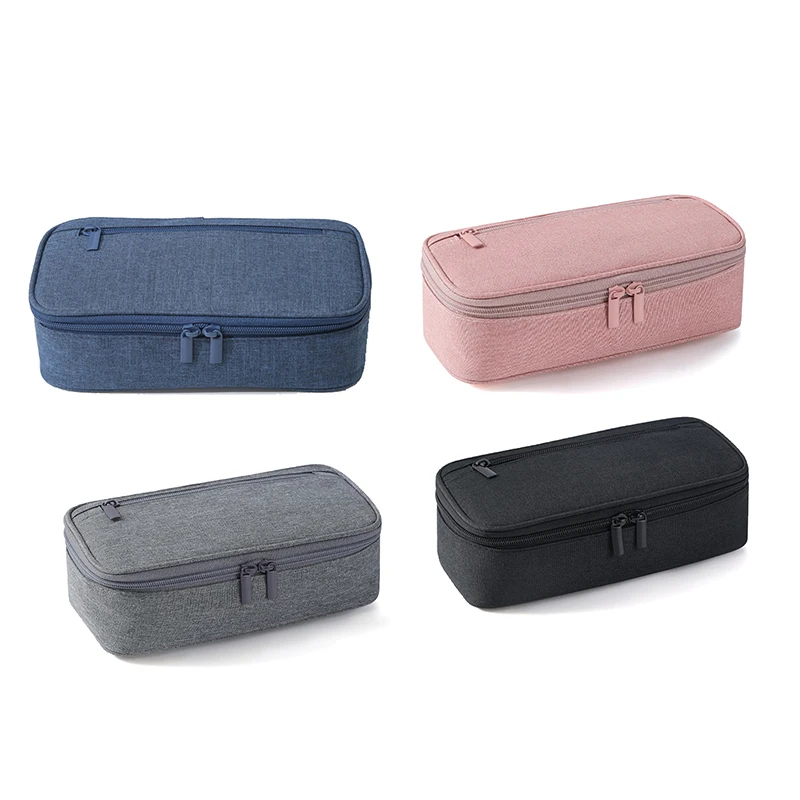 Astuccio per penne per studenti di grande capacità da 1 pezzo Astuccio per matite Borsa per cosmetici a 2 strati Forniture di cancelleria per studio di alta qualità