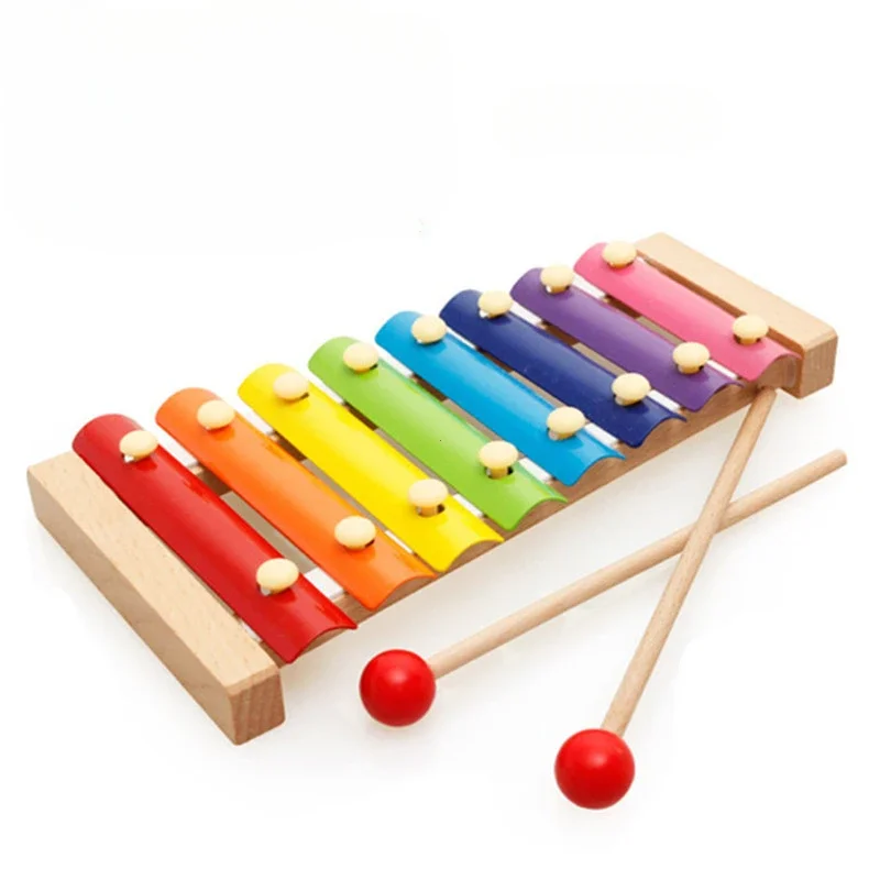 Juguetes Montessori de madera para bebé, instrumento musical de xilófono, preescolar, aprendizaje temprano, 0 a 12 meses