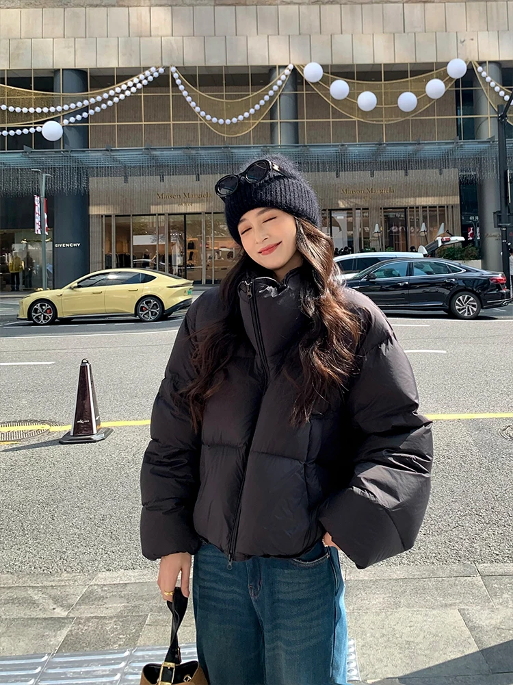 

Женская короткая пуховая куртка Linyner: теплая, свободного кроя, с регулируемым воротником, для повседневной носки, зимняя верхняя одежда