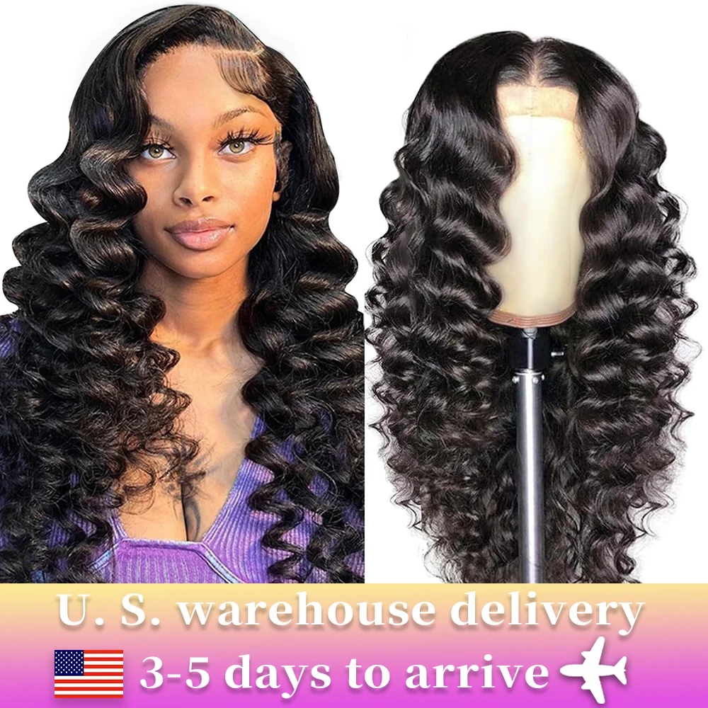 13x6 Glueless HD Transparent Deep Wave Human Hair Lace Frontal Wig 13x4 Curly Lace Front Human Hair Wigs For Black Women