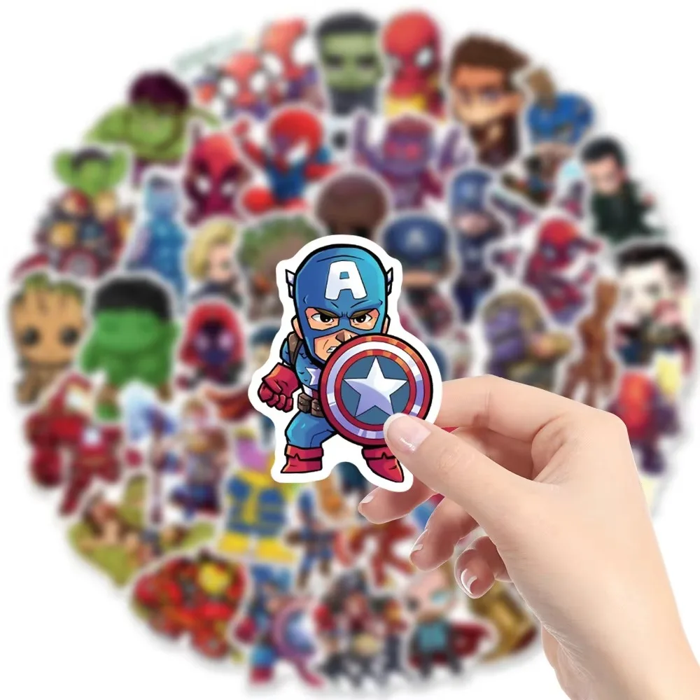 10/30/50/100/200 قطعة لطيف المنتقمون بطل السوبر أنيمي ملصقات الكمبيوتر المحمول الدراجة الهاتف سيارة أنيمي لاصقة تزيين الاطفال اللعب