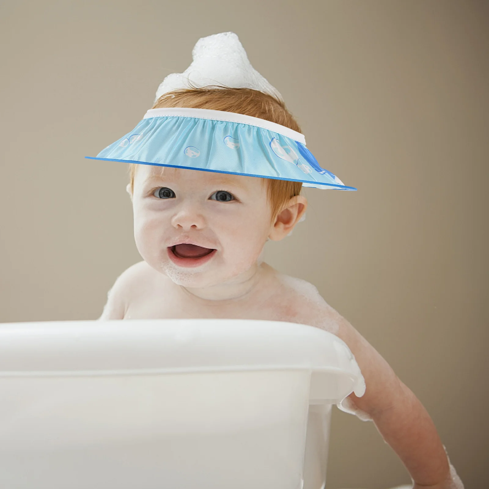 Czepek pod prysznic dla dzieci, czepek do kąpieli dla niemowląt, osłona na głowę, czepek do mycia włosów dla maluchów, wodoodporny, regulowany, dopasowany, urocze wzory, praktyczny