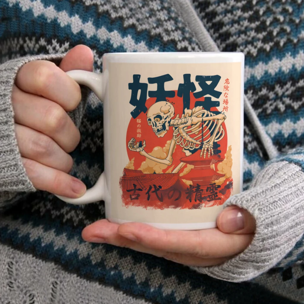 

Yokai Rescuing Cats in JapanCoffee Mug Tea Cup 11oz Coffee Cup Funny Birthday Ceramic Mug Personalized Cup