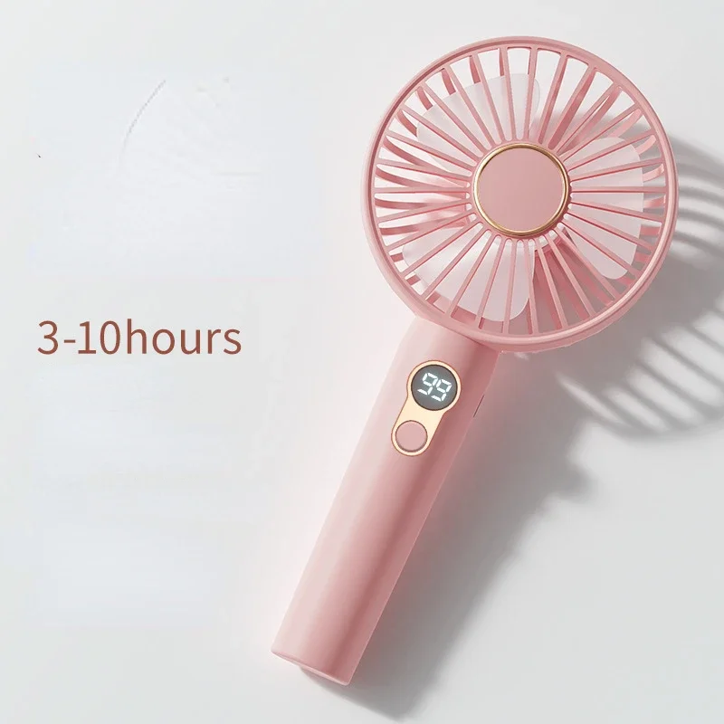 Mijia USB Rechargeable Mini Portable Hand Fan Digital Display Outdoor Air Cooler Table Fan Office Mute Charging Handheld Fan