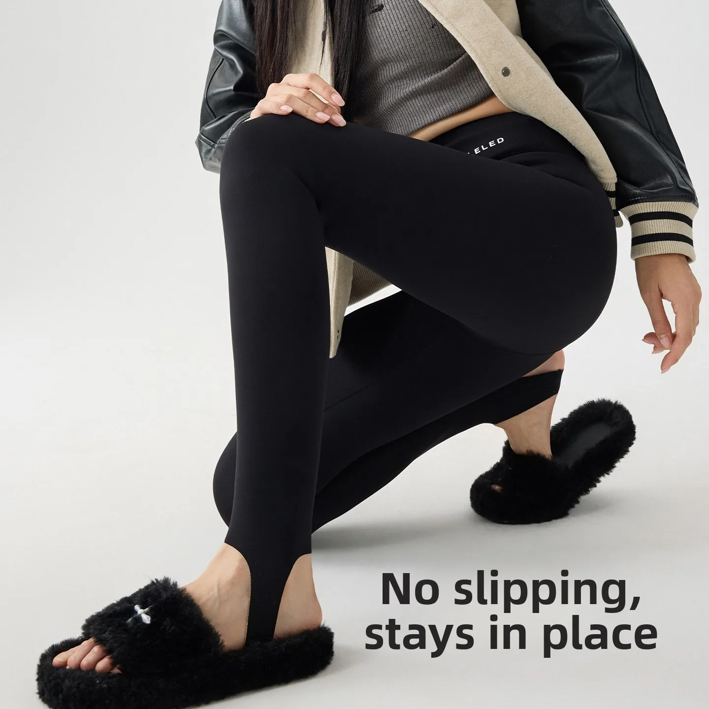 ارتفاع الخصر اليوغا السراويل النسائية الخريف الشتاء Fce اصطف ضيق لا بيلينغ arkskin السراويل عارضة طويلة السراويل مريحة تناسب