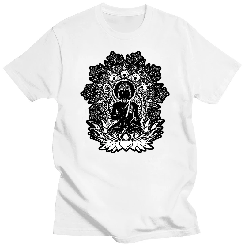 Mens Black Om Aum Yoga Buddha Chakra Meditation India Hobo Boho Peace T-shirt