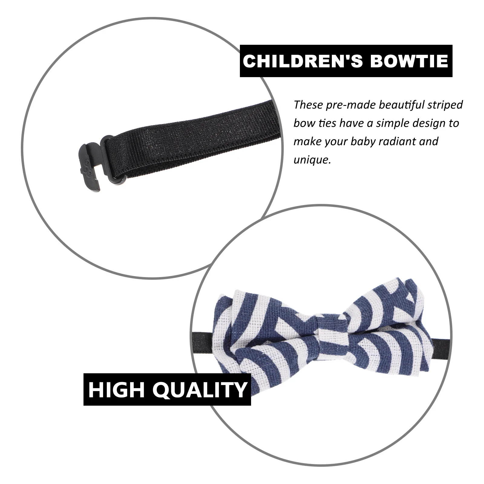 2 шт., сине-белый полосатый детский галстук-бабочка, регулируемый предварительно завязанный шейный ремешок, праздничный костюм, украшение, подарок для детей, школьные аксессуары