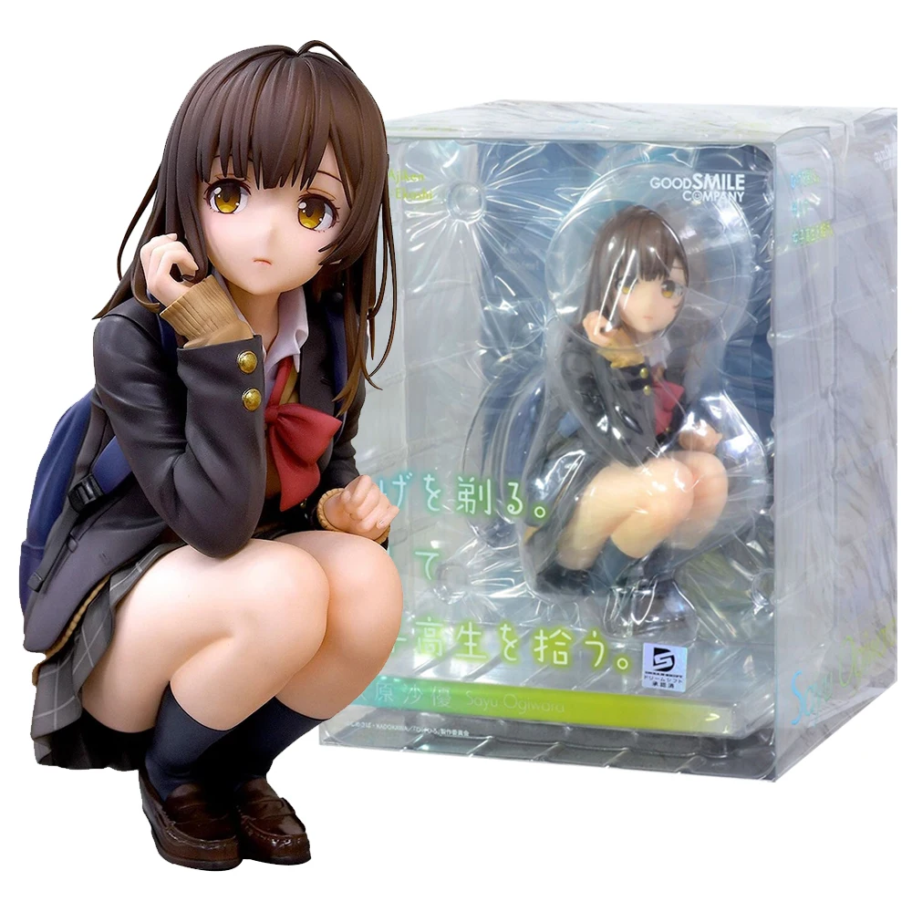 16CM Anime Ogiwara Sayu Figure Hige Wo Soru Soshite Joshikousei Wo Hirou modèle accroupi jouet cadeau Collection figurine d'action