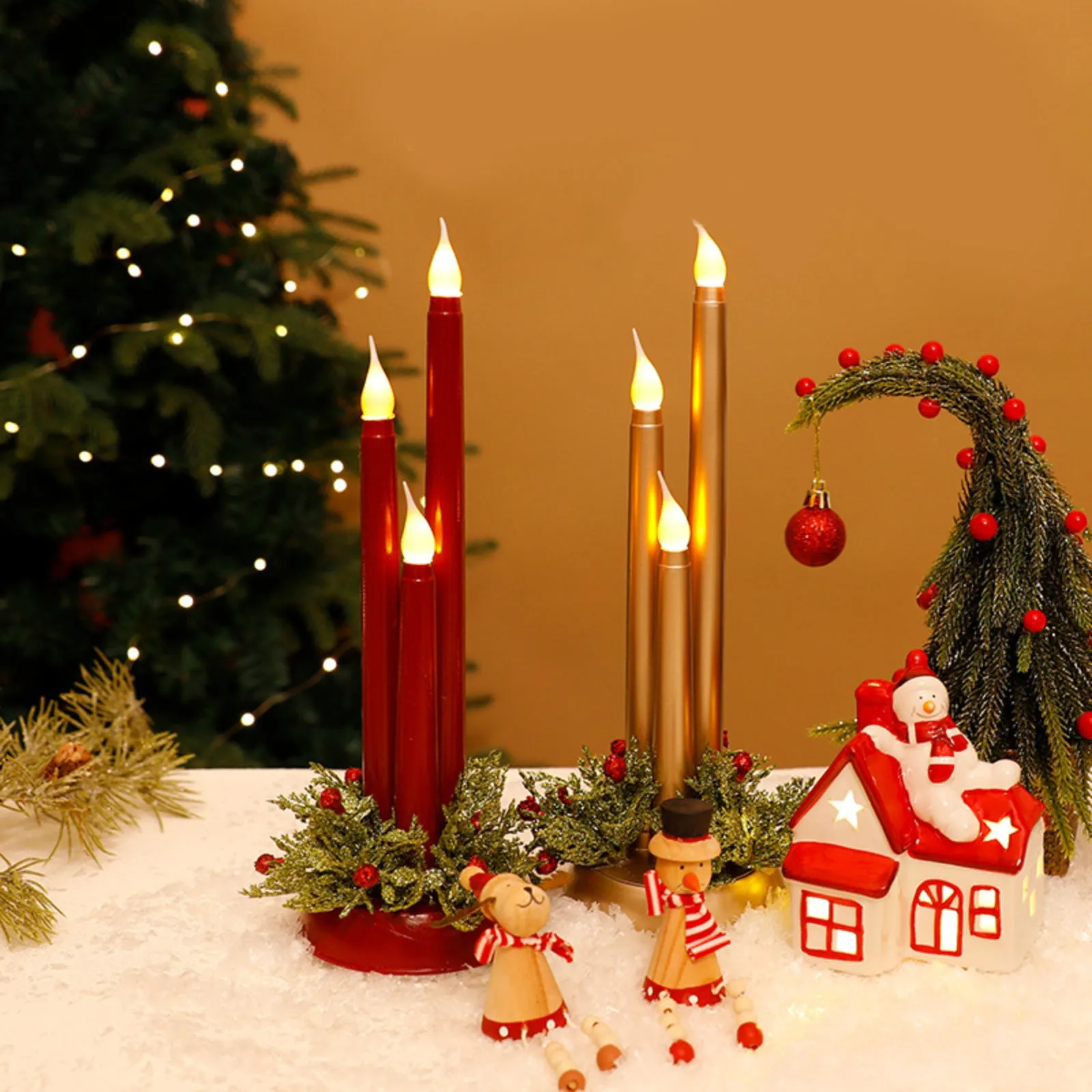 Exquisite Christmas Simulation Candle Ornament Illuminate Your Yard Statues Outdoor And Garden Large Decorations Home Crafts