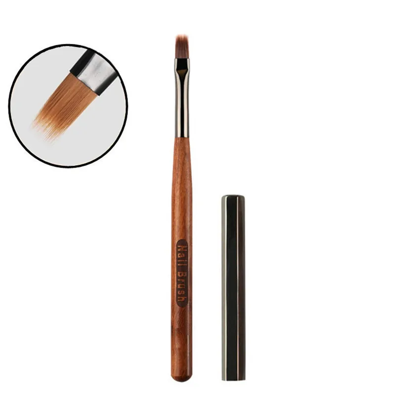 แปรงทาเล็บลายไล่สี ด้ามไม้จันทน์ 1/2 ชิ้น สำหรับเพ้นท์เล็บ ทาสีเจลยูวี ไล่สีอะคริลิค