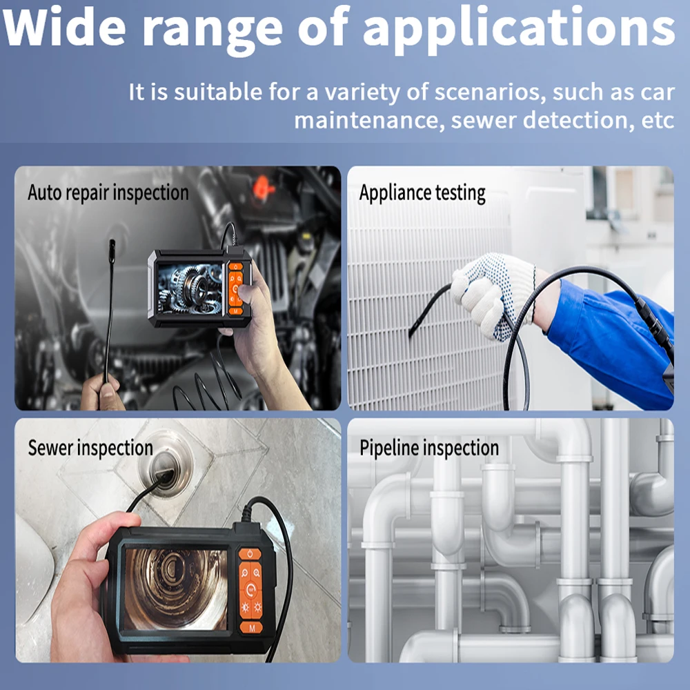المنظار الصناعي كاميرا صغيرة أداة رخيصة ومتينة 4.3 بوصة عرض أنابيب الصرف الصحي كاميرا فحص الفيديو في الوقت الحقيقي الصورة #6
