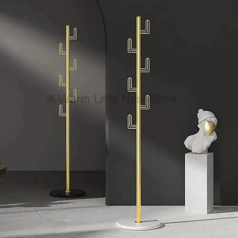 

Industrial Clothes Rack Aesthetic Metal Gold Nordic Shelf Clothes Rack Stand Floor Appendiabiti Da Terra Entrance Furniture