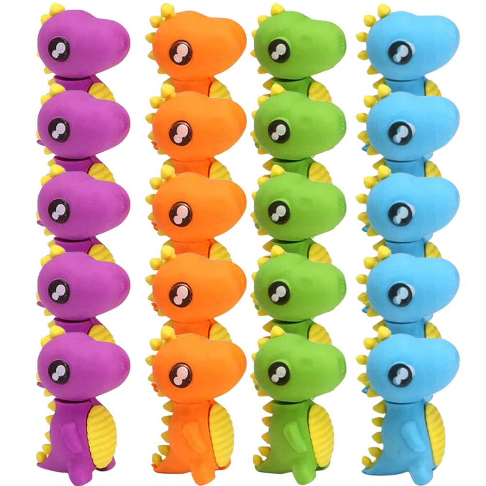 48 Pcs Dinosaur Eraser Erasers for School Fun Pencils Kids Bulk Animal Mini Animals Classroom 3d