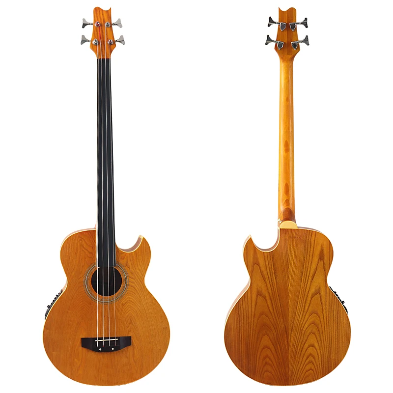 Stock 43 Inch 4 Strings Electric Acoustic Bass Guitar Ashwood Body Cutaway Design Folk Guitar With Flaw With EQ Bag