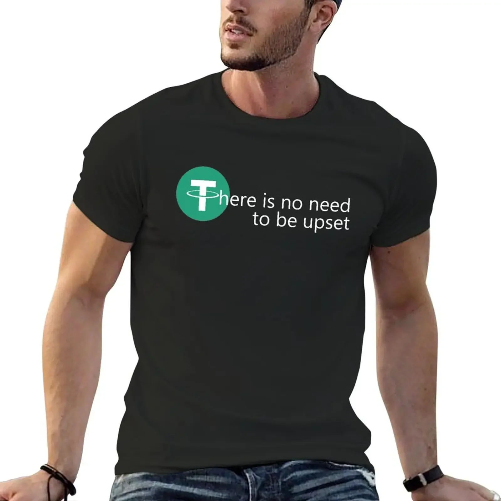 There is no need to be upset T-Shirt street wear blue archive shirts for men graphic tees