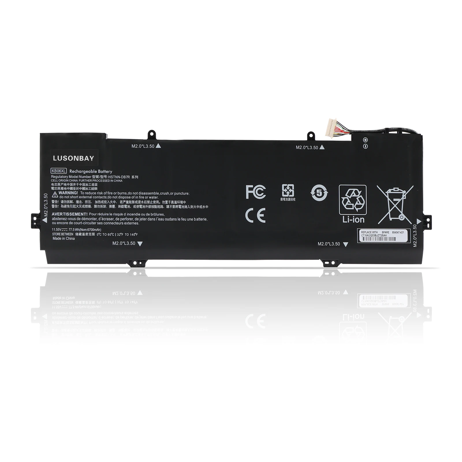 LUSONBAY KB06XL HSTNN-DB7R 902401-2C1 TPN-Q179 Laptop Battery For HP Spectre x360 15-bl051sa 15-bl030ng 15-bl000 15-b 77.5WH