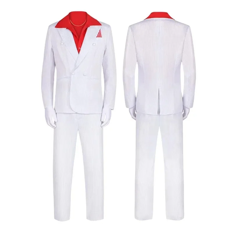 ♥ 2026 New 1983 Movie Scarface Al Pacino Cosplay White Suit Red Shirt Costume Accessories Outfits Halloween Roleplay ★ Look at m view 6