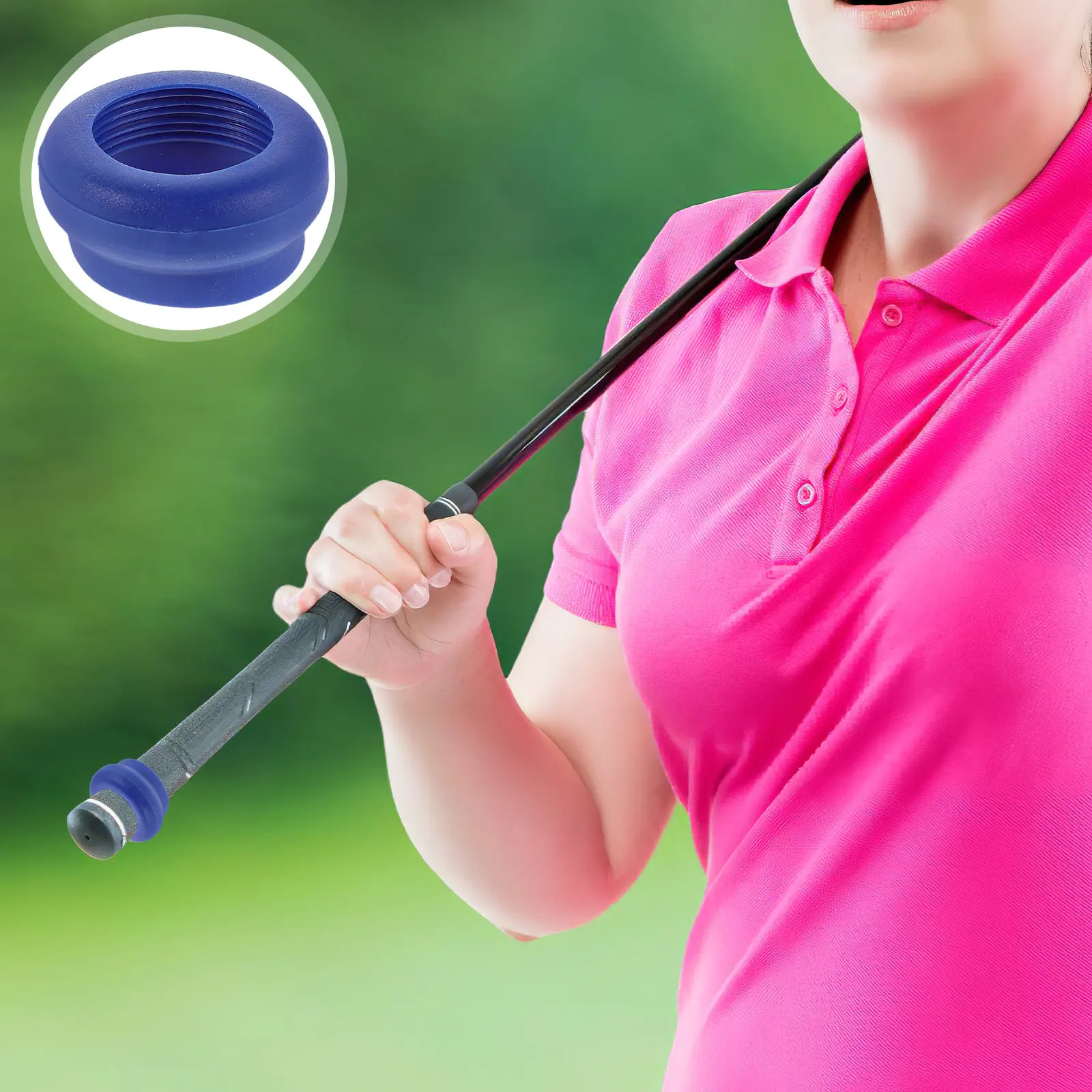 

2Pcs Golf Club Ring Sbr Non Slip Grip Positioning Blue Training Golf Swing Practice Aid Donut Overgrip for Beginners and Pros