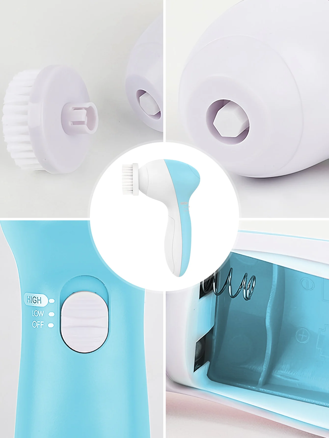 منظف الوجه الكهربائي غسل الوجه آلة تنظيف الجلد المسام الأنظف غسالة سبا البثرة تنظيف منظف الوجه 5 في 1