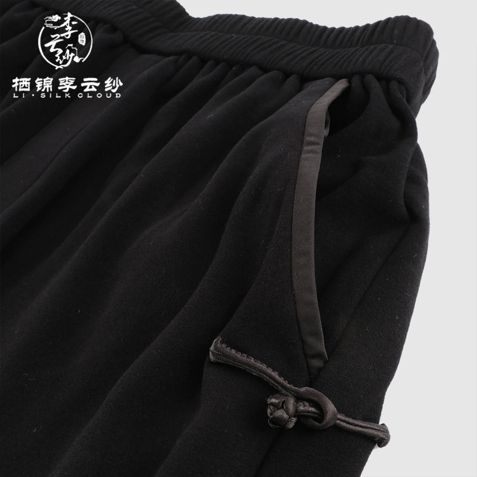 LI SILK CLOUD Cashmere Trousers- Soft Warm, Classic Straight Fit, Luxury Winter Guangdong Black Pearl Guangdong Gauz