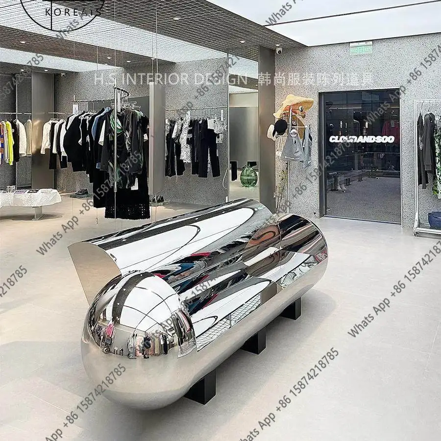 

Декоративные реквизиты для витрин магазинов одежды: фотоподставка, высококачественный стул из нержавеющей стали с зеркальной поверхностью