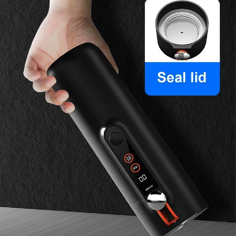 12V/24V 460ml Car Electric Kettle Portable Temperature Adjust Heating Cup Stainless Steel Liner 100°C Boil Water Travel Cup