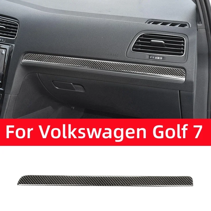 

For Volkswagen Golf 7 Mk7 2013-2019 Carbon Fiber Interior Auto Passenger Dashboard Decoration Cover Trim Frame Car Accessories