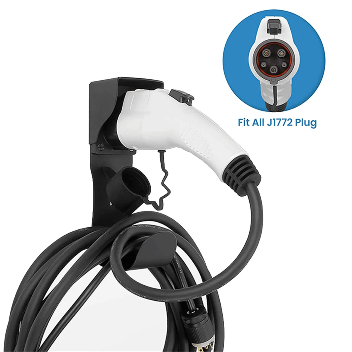 

Durable J1772 EV Charger Holder Hook SAE J1772 EV Charger Holder Wall Mount for J1772 EV Charger Models Charging Cable Holder