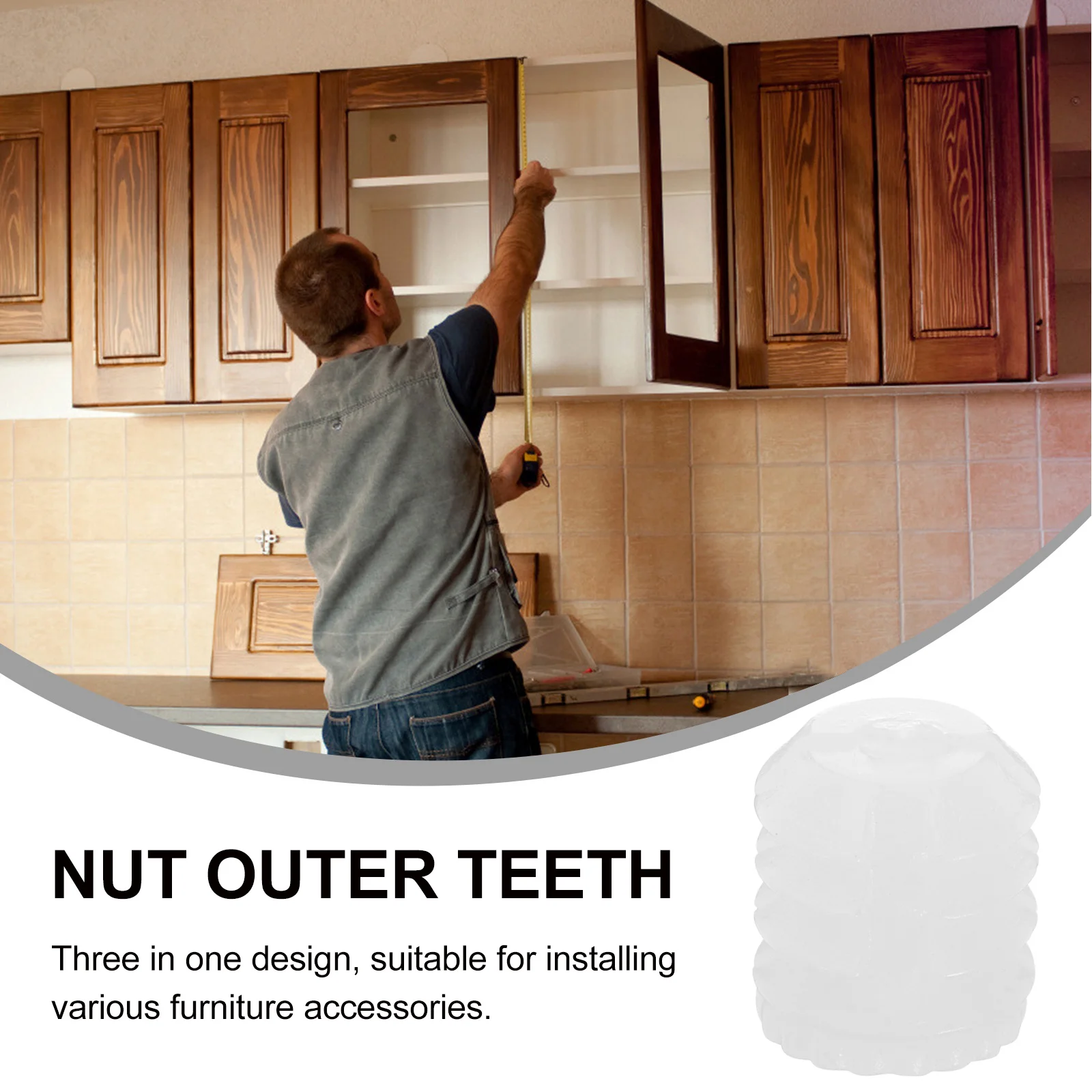 150pcs Plastic Furniture Thread Inserts Three-In-One Design For Cabinet Door Hinge Dowels Repair Installation Fasteners