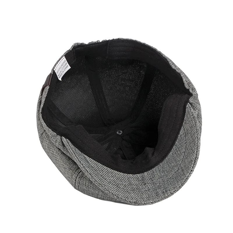 Adjustable Men\'s Flat Cap Irish Hats Newsboy Hats for Male Cabbie Hunting Cap Weave Linen-Like Cotton Newsboy Hat